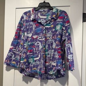 NWT Habitat - Side Tab Shirt - Wisteria Parisian City - size medium